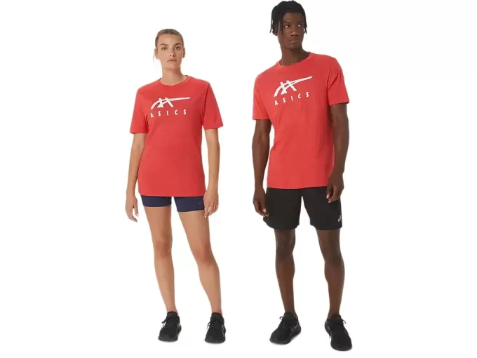 ASICS GESTREIFTES KURZARM-T-SHIRT