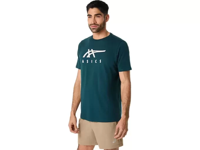 ASICS GESTREIFTES KURZARM-T-SHIRT