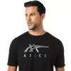 ASICS GESTREIFTES KURZARM-T-SHIRT