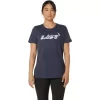 ASICS KURZARM-T-SHIRT MIT BLUMENSLOGAN FÜR DAMEN