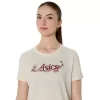 ASICS KURZARM-T-SHIRT MIT BLUMENSLOGAN FÜR DAMEN