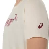 ASICS KURZARM-T-SHIRT MIT BLUMENSLOGAN FÜR DAMEN