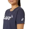 ASICS KURZARM-T-SHIRT MIT BLUMENSLOGAN FÜR DAMEN