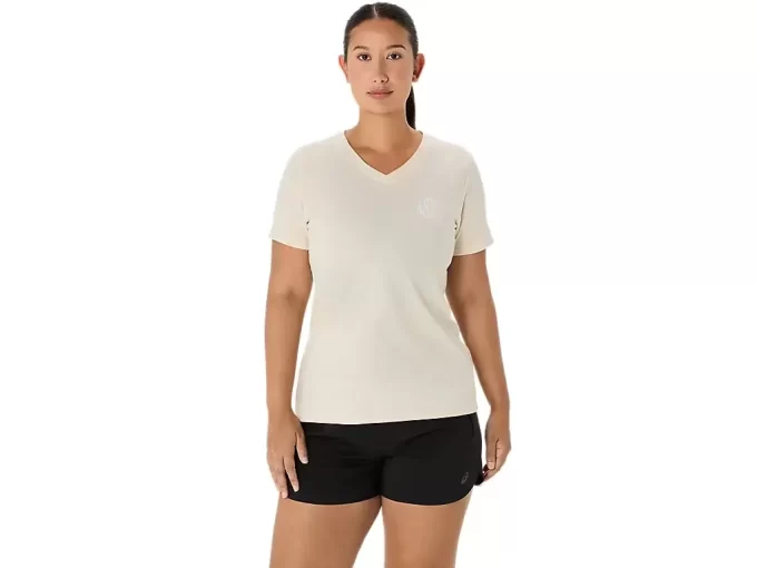 ASICS NATURE V-AUSSCHNITT KURZARM-T-SHIRT FÜR DAMEN