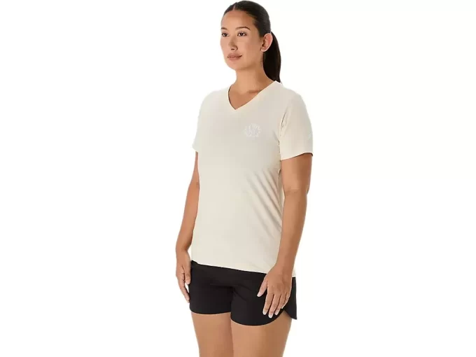 ASICS NATURE V-AUSSCHNITT KURZARM-T-SHIRT FÜR DAMEN