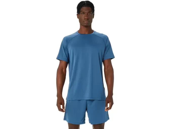 BELÜFTETES STRICK-OBERTEIL MIT KURZEN ÄRMELN