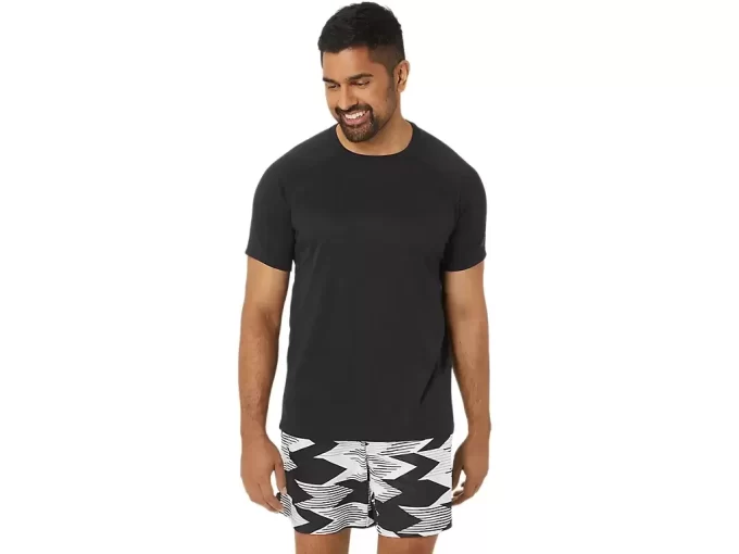 BELÜFTETES STRICK-OBERTEIL MIT KURZEN ÄRMELN