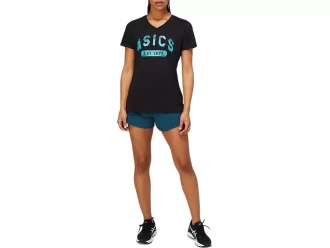 DAMEN-KURZARM-T-SHIRT MIT V-AUSSCHNITT „EST 1977“