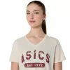DAMEN-KURZARM-T-SHIRT MIT V-AUSSCHNITT „EST 1977“