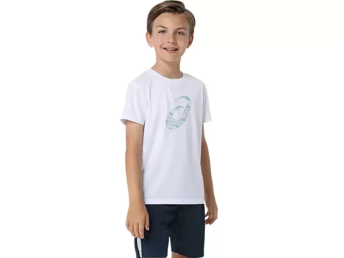 KURZARM-T-SHIRT MIT SPIRAL-GRAFIK