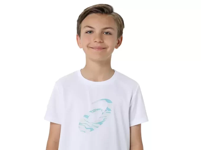 KURZARM-T-SHIRT MIT SPIRAL-GRAFIK